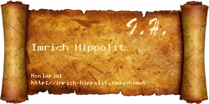 Imrich Hippolit névjegykártya